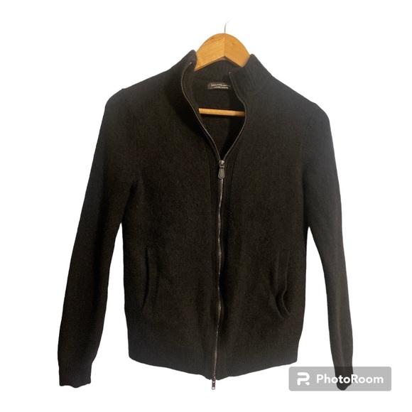 Saks Fifth Avenue Sweaters - COPY - Saks Fifth Avenue size small black 100% cashmere zip in front Sweater